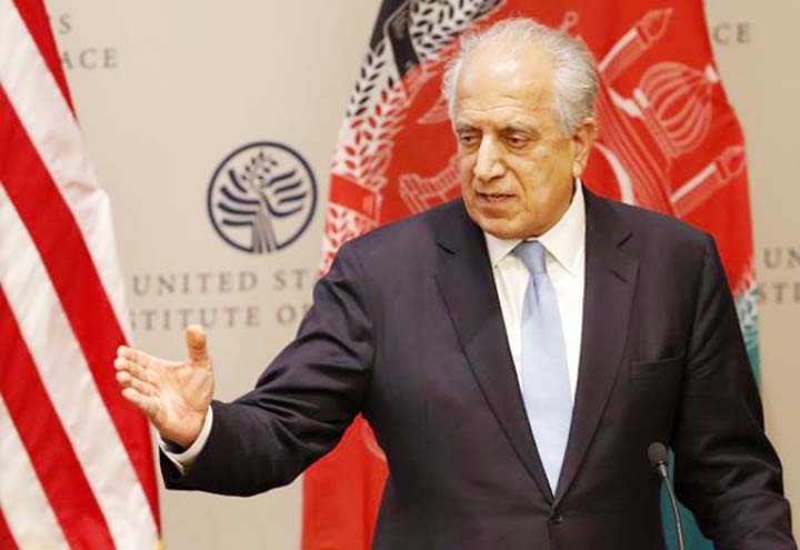 Special Representative for Afghanistan Reconciliation Zalmay Khalilzad speaks on the prospects for peace at the U.S. Institute of Peace, in Washington. Washingtonâ€™s Afghan peace envoy is crisscrossing South Asia and Europe trying to resuscitate eff