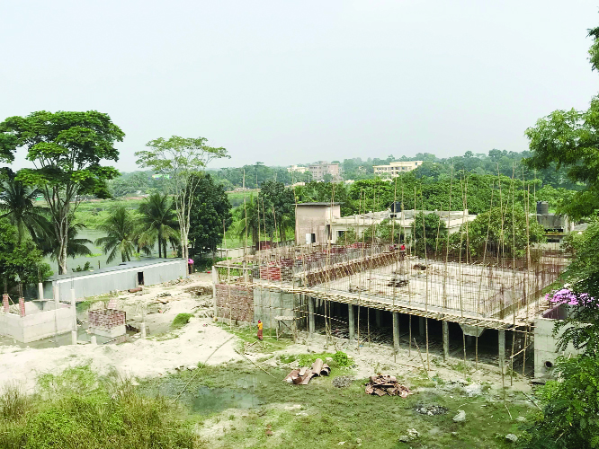 GOPALGANJ: Work on Environmental Sanitation and Water Supply Project at Shishuban area in Gopalganj city is going on full swing to finish in time. The photo was taken on Wednesday.