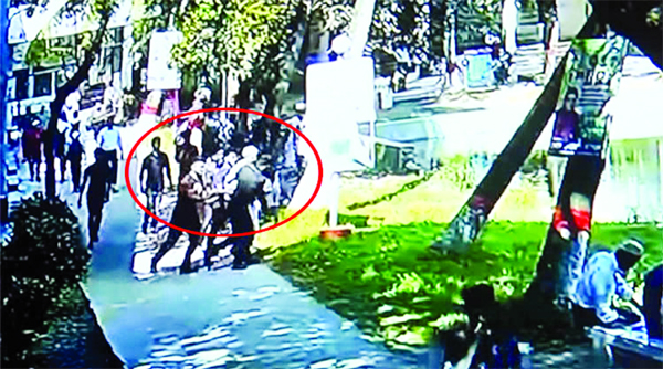 CCTV footage shows that a group of Chhatra League men dragged the principal of Rajshahi Polytechnic Institute Farid Uddin and pushed him into a pond on the campus on Saturday as he declined to accept their illogical demands.