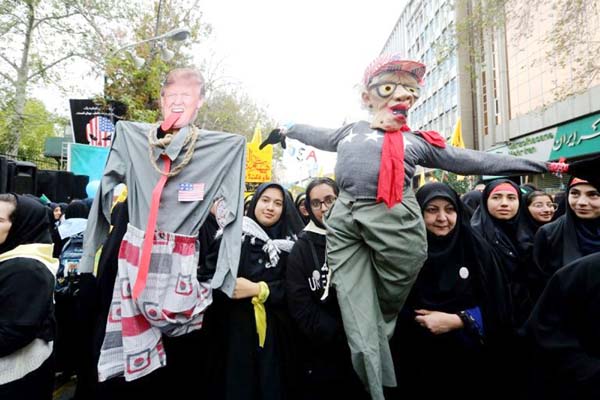 Iranians marked the 40th anniversary of the Tehran hostage crisis with a show of anti-American fervour .