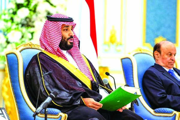 Saudi Arabia's de facto ruler Crown Prince Mohammed bin Salman attends the signing of a power sharing deal between the Saudi-backed Yemeni government and southern separatists that observers say could pave the way for a wider peace deal.