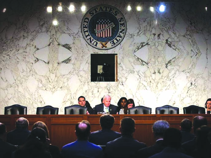 Senator Ron Johnson, a Republican from Wisconsin and chairman of the Senate Homeland Security committee, speaks during a hearing in Washington, DC, US, on Tuesday.