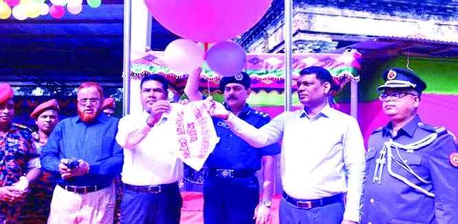 RANGPUR: KM Tariqul Islam , DC , Rangpur inaugurating the Fire Service and Civil Defense Week at Fire Service and Rangpur Civil Defense Station premises on Wednesday.