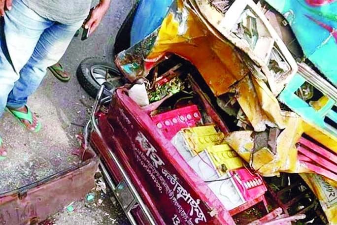 Seven people were killed as a bus hit a battery-run easy-bike on the Panchagarh-Banglabandha Highway in Tentulia upazila on Friday.