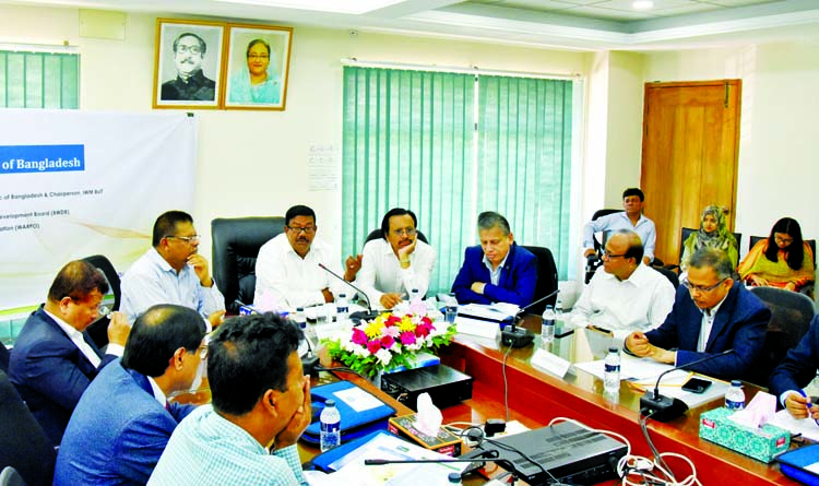 Secretary of the Water Resources Ministry Kabir Bin Anwar speaking at a workshop on 'Sediment and Salinity in the Coastal area of Bangladesh' organised by Delta Alliance Bangladesh Wing at the conference center of WARPO in the city on Wednesday.