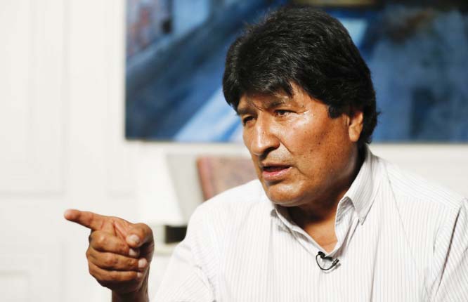 Former Bolivian President Evo Morales speaks during an interview with The Associated Press in Mexico City on Thursday.