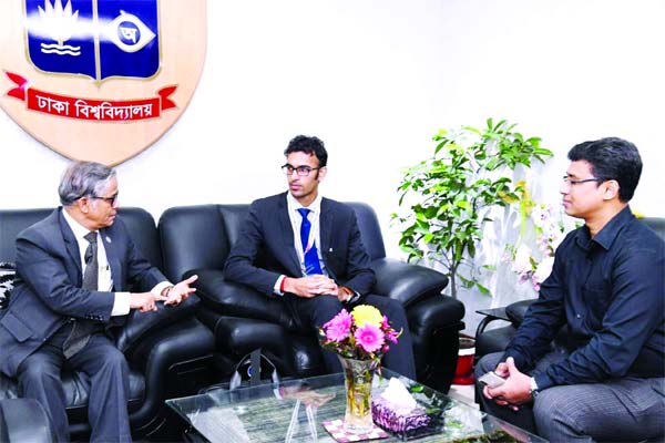 South Asian Regional Director of Times Higher Education (THE) World University Rankings Mr. Ritin Malhotra called on Dhaka University Vice-Chancellor Prof. Dr. Md. Akhtaruzzaman on Thursday at the latter's office of the university. ICT Cell Director of D