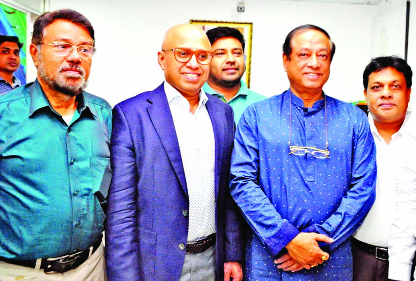 Managing Director of Conveyor Logistics Limited Kabir Ahmed greets Major General (Retd) Masud Uddin Chowdhury, MP at the latter's office in the city's Banani on Saturday marking his (Masud) birthday.