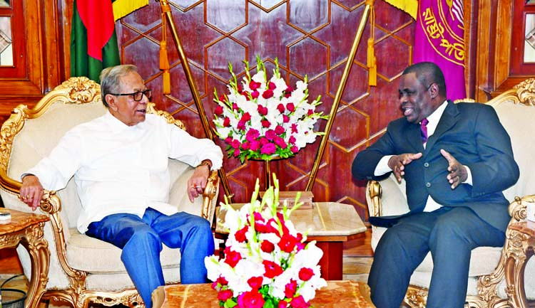 Envoy of Ivory Coast to Bangladesh Mr. Sainy Tiemele paid a farewell call on President Abdul Hamid at Bangabhaban on Wednesday. Press Wing, Bangabhaban photo