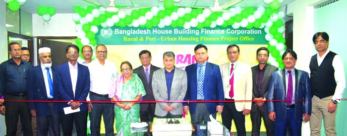 Professor Dr. Md. Salim Uddin, Chairman, Board of Directors of Bangladesh House Building Finance Corporation (BHBFC), inaugurating its Rural and Peri-urban Housing Finance Project office at it's headquartering in the city on Wednesday. The project financ