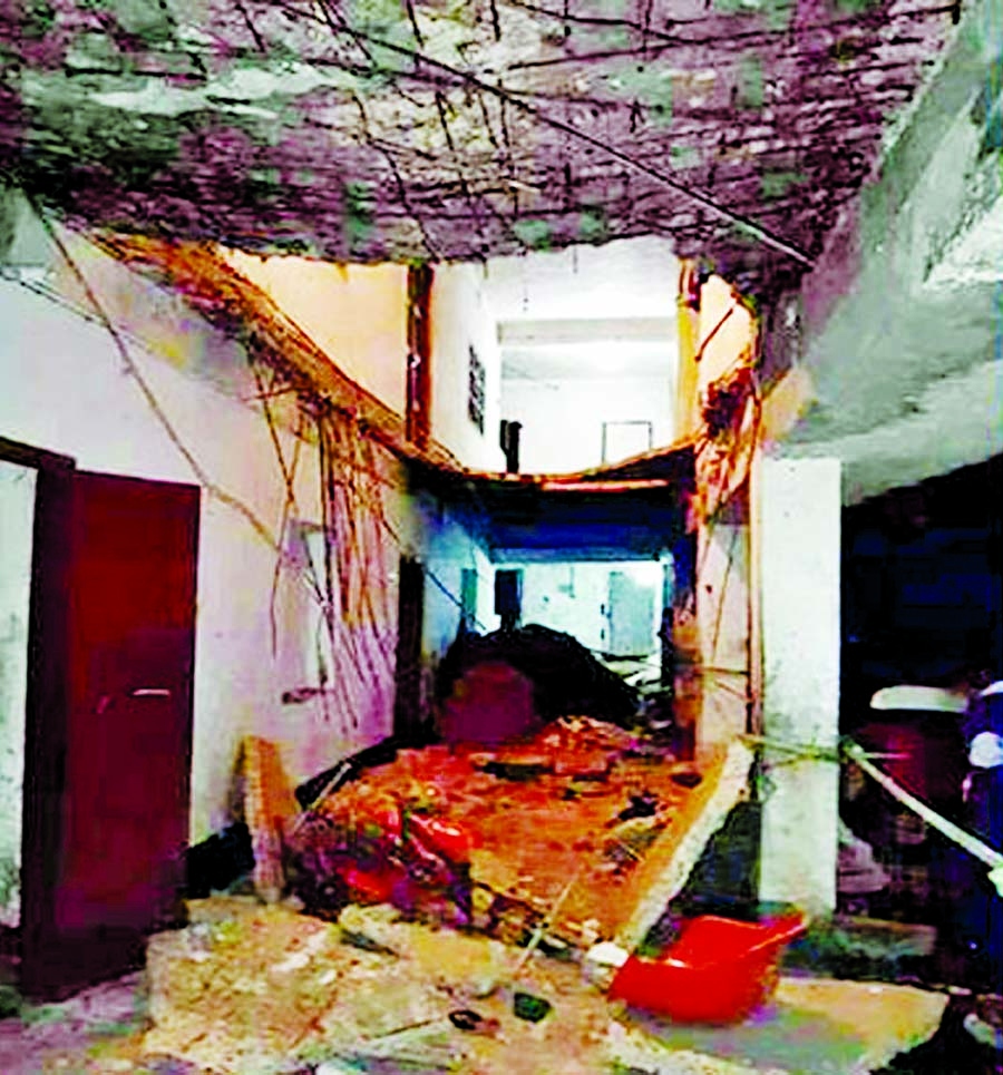 About 50 students and teacher were injured as a portion of the roof of verandah of Chandpur orphanage collapses on Sunday.