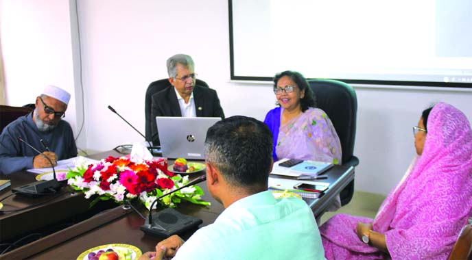 Dr Selina Afroz, Chairman of Jiban Bima Corporation, inaugurating E-file system at its head office in the city on Monday. M Mahfuzul Haque, Managing Director was also present.