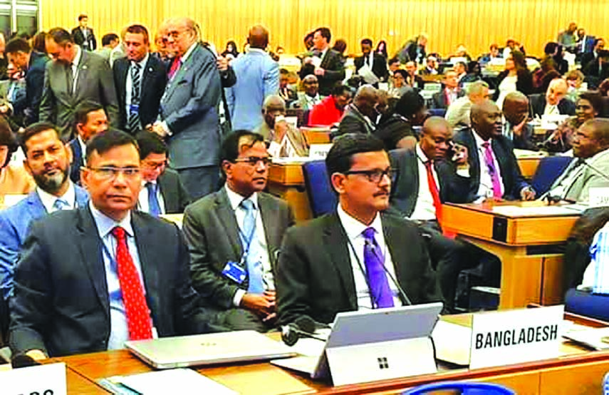 State Minister for Shipping Khalid Mahmud Chowdhury took part at the 31st assembly of International Maritime Organisation (IMO) headquarters in London on Monday.