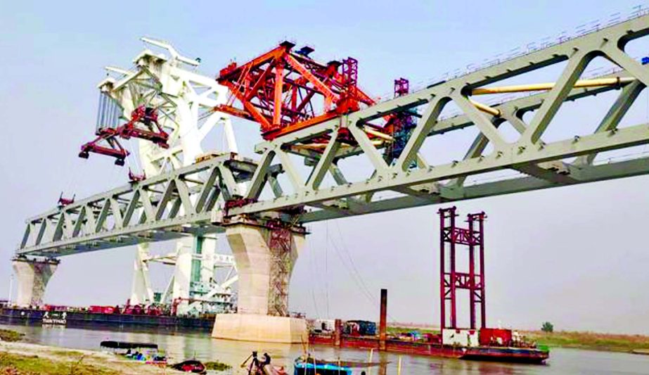 The 17th span of Padma Bridge was installed between the pillar No 22 and 23, on Tuesday.