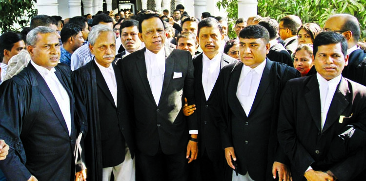 Pro-BNP lawyers staged a demonstration on the Supreme Court premises on Thursday centering hearing on bail of BNP Chief Begum Khaleda Zia.