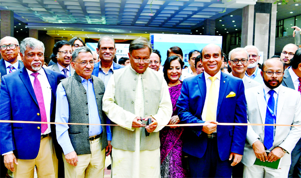 Information Minister Dr. Hasan Mahmud inaugurating National Career Fair 2019 by cutting ribbon at North South University in the city's Basundhara on Friday.