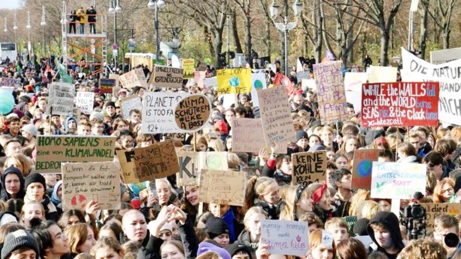 Thousands gathered in Berlin for the latest 'Fridays for Future' protest inspired by 16-year-old campaigner Greta Thunberg