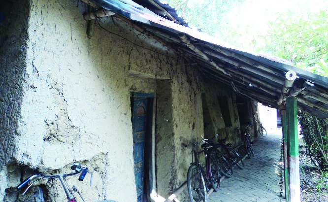 DUPCHANCHIA (Bogura): Dilapidated Khondoker Abul Kashem High School needs immediate repair. This snap was taken yesterday.