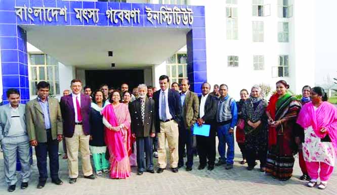 MYMENSINGH: A view of Bangladesh Fisheries Research Institute (BFRI) with teachers and researchers .