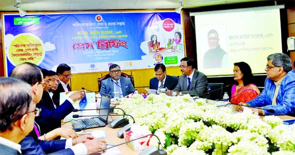 Health and Family Welfare Minister Zahid Maleque speaking at a press conference at the Directorate General of Family Planning (DGFP) in the city on Thursday marking the Family Welfare Services and Campaign Week.