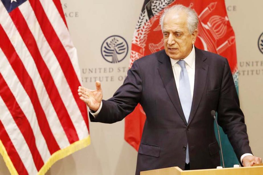 Special Representative for Afghanistan Reconciliation Zalmay Khalilzad speaks on the prospects for peace at the U.S. Institute of Peace, in Washington.