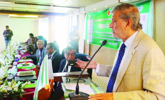 SUNAMGANJ: Planning Minister MA Mannan addressing the launching programme of 'Participatory Multi-sectoral District Annual Nutrition Plan (PMANAP) 2019-20 for Sunamganj' at the Conference Hall at South Sunamganj Upazila as Chief Guest yesterday.