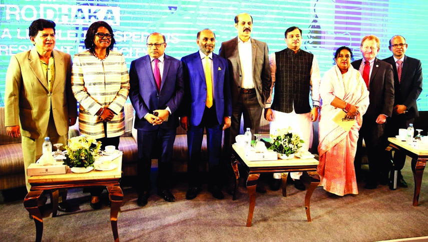 Local Government Minister Tajul Islam, among others, at a seminar on 'Turning Dhaka as a Livable and Prosperous City' organised by Dhaka North City Corporation at Hotel Sonargaon in the city on Thursday.