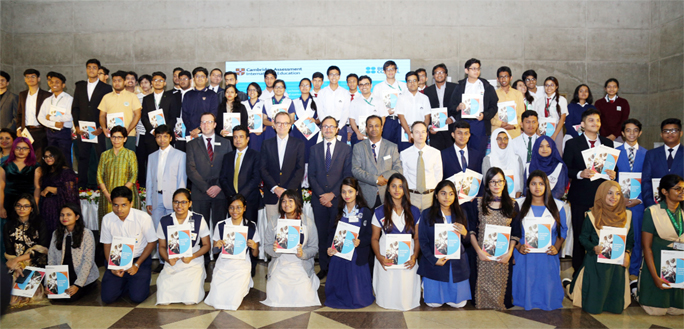 Students from schools across the country recognised for their outstanding academic achievements in Cambridge International Exams at the Award Ceremony at Bangabandhu International Conference Center jointly hosted by Cambridge International and the British