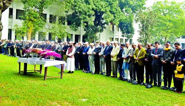 The Namaz-e-Janaza of former Chief Justice Mahmudul Amin Choudhury was held on the premises of the Supreme Court on Monday.