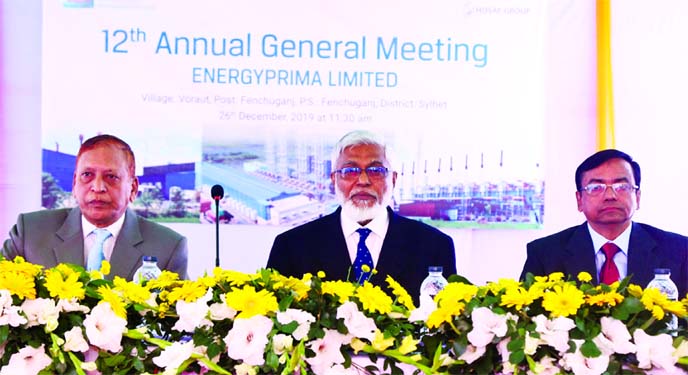Dr. Kamaluddin Ahmed, Shareholder of Energyprima Limited (EPL), presiding over its 12th AGM at its 50MW Power Plant Project in Fenchuganj in Sylhet recently. The AGM declared 18 per cent cash dividend for the year ended on 30 June, 2019. Shahadat Hossain,