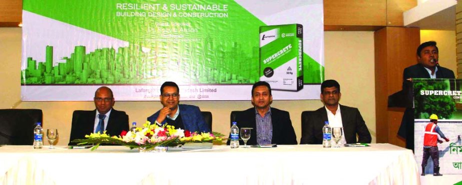 LafargeHolcim Bangladesh Ltd (LHBL) organized a technical seminar titled "Resilient & Sustainable Building Design & Construction" at Hotel Rose View in Sylhet recently. Dr Raquib Ahsan, Professor of the Department of Civil Engineering of BUET, presented