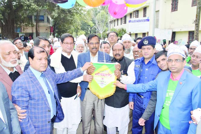 BOGURA: Krishibid Abdul Mannan MP, inaugurating day-long programme on the occasion of the National Social Services Day on Thursday.