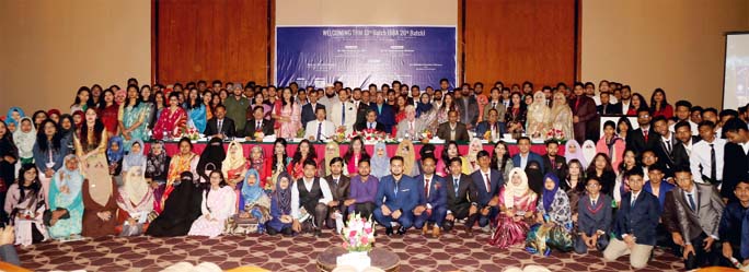 State Minister of the Ministry of Civil Aviation and Tourism Md. Mahbub Ali, MP attends a reception programme for the freshers of 13th batch of the Tourism and Hospitality Management Department of Dhaka University at a city hotel on Tuesday.
