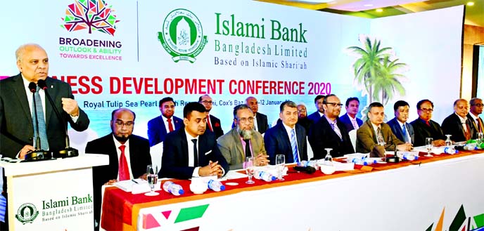 Md. Mahbub ul Alam, Managing Director and CEO of Islami Bank Bangladesh Limited, presiding over a three-day Business Development Conference at Hotel Royal Tulip Sea Pearl Beach Resort in Cox'sbazar on Friday. Prof Dr Md Nazmul Hassan, Chairman of the ban