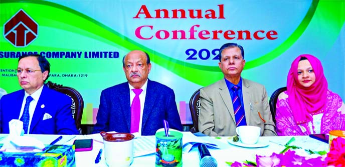 Mostafa Golam Quddus, Chairman of Rupali Insurance Company Limited, presiding over the company's Annual Conference-2020 at Imperial Convention Centre at Malibagh Chowdhury Para in the city recently. Chief Executive Officer P K Roy, Additional Managing Di