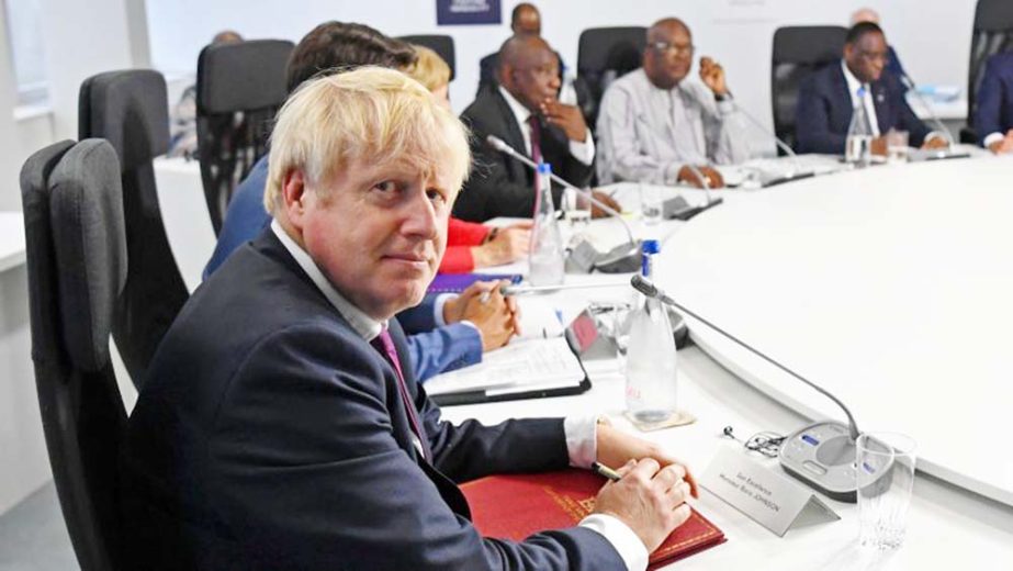 Britain's Prime Minister Boris Johnson attends a working session on 'G7 Partnership with Africa' during the G7 summit in Biarritz, France. AP file photo