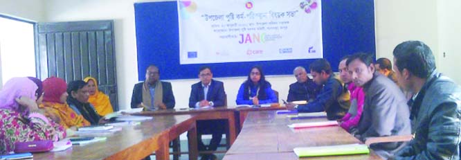 GANGACHARA (Rangpur) : UNO Taslima speaking at a meeting on nutrition planning at Gangachara recently.