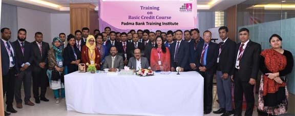 Md. Ehsan Khasru, CEO of Padma Bank Limited, inaugurating a 7- daylong training on "Basic Credit Course" at the bank's Training Institute in the city recently. ASM Asadul Islam, Principal of the institute and other officials of the bank, were also pres