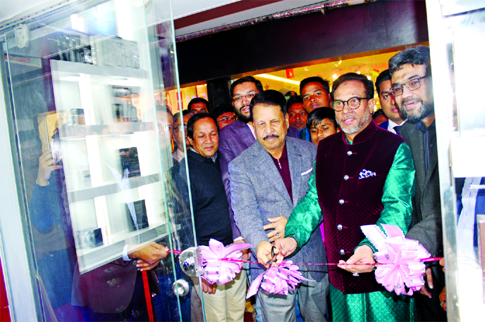 Mohammed Mahtabur Rahman, Chairman of NRB Bank Limited and also Chairman and Managing Director of Al Haramain Perfumes Group Limited, inaugurating its showroom at Pink City Shopping Complex in city's Gulshan on Friday.