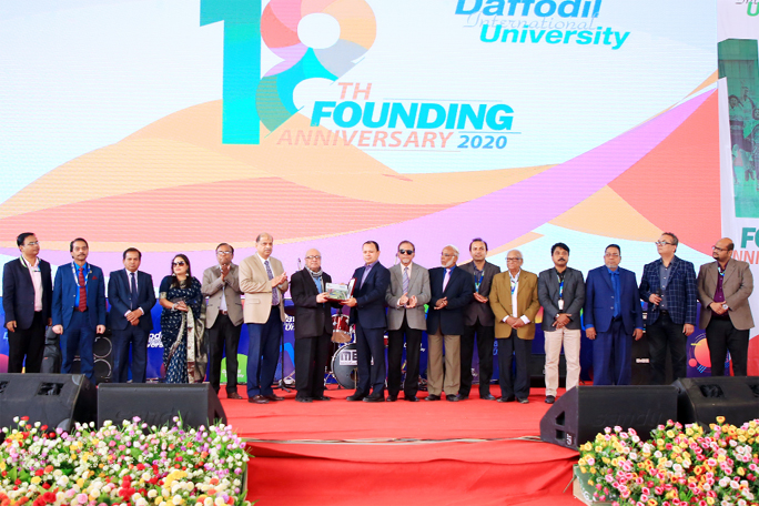 State Minister for Disaster Management and Relief Dr Md. Enamur Rahman, MP inaugurates the 18th Founding Anniversary programme of Daffodil International University at its permanent campus, Ashulia, Savar on Wednesday.