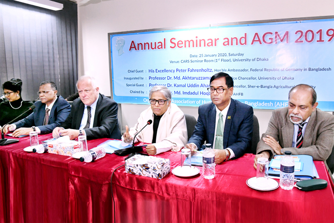 Vice-Chancellor of Dhaka University Prof Dr Md. Akhtaruzzaman inaugurates a day annual conference of Association of Humboldt Fellows Bangladesh held at CARS the University campus on Saturday.