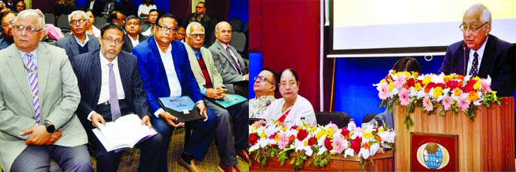 Vice-Chancellor of University of Asia Pacific Prof Jamilur Reza Chowdhury speaking at the annual general meeting of the Asiatic Society of Bangladesh in the city on Tuesday.
