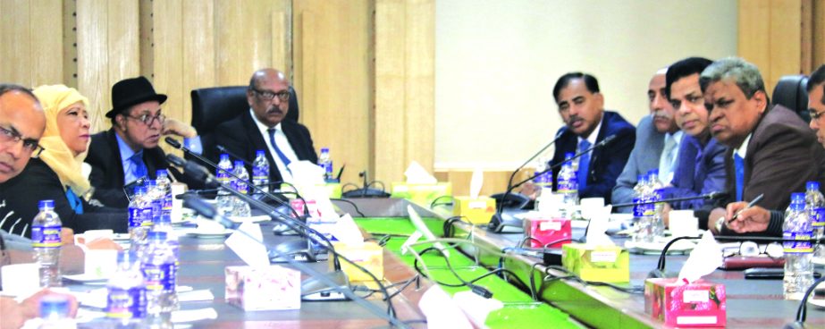 Ziaul Hasan Siddiqui, Chairman of Sonali Bank Ltd, presiding over a view exchanging meeting with the members of the Bangladesh Financial Intelligence Unit (BFIU) of Bangladesh Bank at Sonali Bank head office in the city recently. Sonali Bank's Managing D