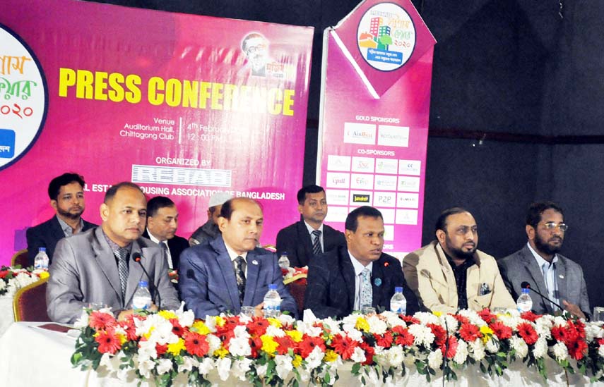 Abdul Quaiyum Chowdhury, Vice President of the Real Estate and Housing Association of Bangladesh (REHAB),Chattogram Regional Committee addressing at a press conference at the Chattogram Club Auditorium yesterday marking the upcoming REHAB Fair.