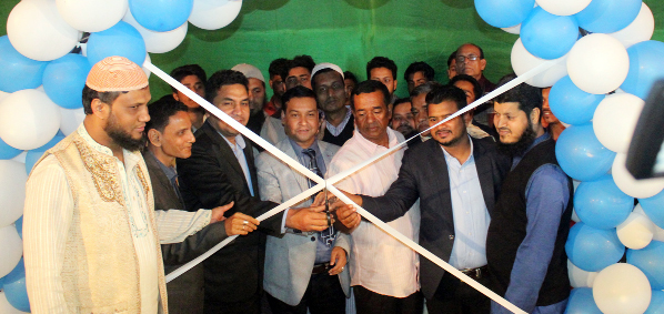 Kader Goni Chowdhury, President, Dhaka Union of Journalists with elite inaugurating Pragoti Gold Cup Badminton Tournament at Fatikchhari Upazila recently.