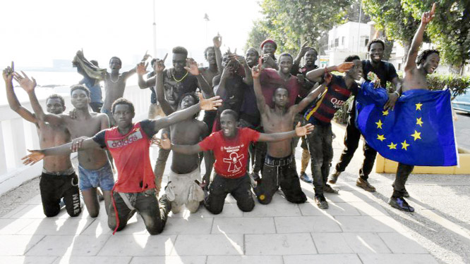 African migrants Mustapha Â© and his travel companions Ahmed and Omar are hoping to enter the Spanish enclave of Ceuta from Morocco but a clampdown is making the crossing difficult