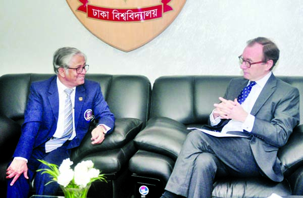 British High Commissioner to Bangladesh Mr. Robert Chatterton Dickson called on Dhaka University Vice-Chancellor Prof. Dr. Md. Akhtaruzzaman at the latter's office of the university on Monday. DU PR Office photo