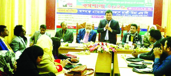 SAGHATA (Gaibandha): Mohiuddin Jahangir, UNO, Saghata Upazila speaking at a day-long workshop organised by Youth Development Directorate as Chief Guest recently.