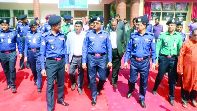 BARISHAL: Inspector General of Police (IGP) Bangladesh Dr Muhammad Javed Patwary visiting newly constructed different residential and office establishments in Barishal on Wednesday.