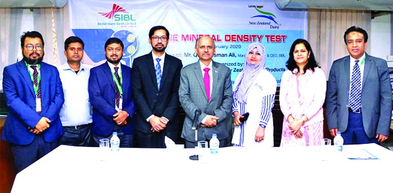 Social Islami Bank Limited and New Zealand Dairy jointly arranged a daylong health campaign named 'Bone Mineral Density Test' at the bank's Principal Branch recently. Quazi Osman Ali, Managing Director & CEO and Mohammad Forkanullah, SEVP & Manager of
